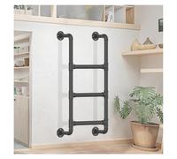 Wall Mounted Bunk Bed Ladder Fire Emergency Escape Easy To Install Wall Mounted Metal Step For Indoor Outdoor, RV Apartments Deck(Black,100cm/39in)
