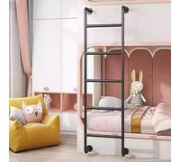Wall Mounted Bunk Bed Ladder Inside, 39"/49"/51"/55"/59"/65" Home High Loft Attic Metal Step Ladders, Heavy-Duty Egress Window Well Ladder Basement Ladders 4-8 Rung(170cm/67in)