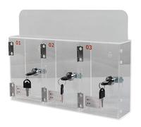 Wall Mounted C Acrylic Phone rage Cabinet with Lockable DoorsHandy Organizer for Office Conference Rooms Classrooms4 Grid Design for Device Management
