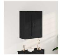 Wall-mounted cabinet 2 door Black Oak engineered wood 69.5x34x90cm floating slim
