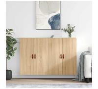 Wall-Mounted Cabinet 2-Pack Sonoma Oak 69.5x34x90 cm Engineered Wood Storage Set