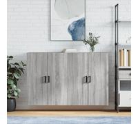 Wall Mounted Cabinet 2pc Grey Sonoma 69.5x34x90cm Engineered Wood Dustproof Set