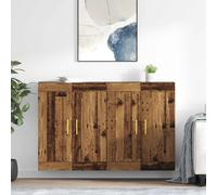 Wall-mounted cabinet 4-door Old Wood engineered wood 69.5x34x90 cm storage unit