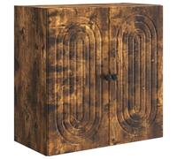 Wall-Mounted Cabinet 59x31x60 cm Engineered Wood Smoked Oak Vintage 2 Door Metal