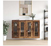 vidaXL Wall Mounted Cabinets 2 pcs Old wood 69.5 x 34 x 90 cm, Living Room, Modern Cabinets, Rectangular Storage, Ample, Stylish Organizer, Functional Wall Cabinet, Home Unit