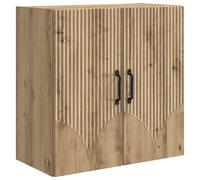 Wall-Mounted Cabinet Artisan Oak 59x31x60cm Engineered Wood Black Handles Living