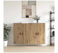 Wall-Mounted Cabinet Artisan Oak 69.5x34x90cm Engineered Wood 2-Piece Storage XL