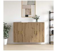 Wall-Mounted Cabinet Artisan Oak 69.5x34x90cm Engineered Woodgrain 2pcs 4-Doors