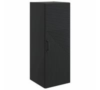 Wall-Mounted Cabinet Black 33x34.5x90cm Engineered Wood Vintage 1 Door 2 Shelves