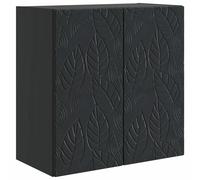 Wall-mounted cabinet Black 59x31x60cm Engineered Wood 2-Door 1-Shelf Space Saver