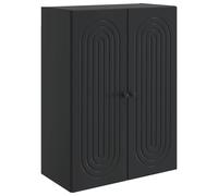 Wall-Mounted Cabinet Black 66x34.5x90 cm Engineered Wood Vintage Storage 2-Door