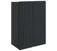 Wall-Mounted Cabinet Black 66x34.5x92cm Engineered Wood Vintage 2-Shelf 2-Door.