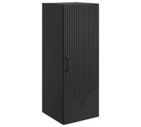 Wall-Mounted Cabinet Black Engineered Wood 33x34.5x90cm Metal Bar Handle Storage