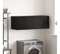 Wall-Mounted Cabinet Black Oak 100x36.5x35cm Engineered Wood 2 Shelves For Home
