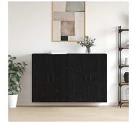 Wall-Mounted Cabinet Black Oak 69.5x34x90cm Engineered Wood 2-Door Storage Smart