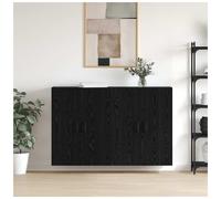 Wall-Mounted Cabinet Black Oak Engineered Wood 69.5x34x90cm 2-Door Storage Slim