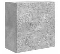 Wall-Mounted Cabinet Concrete Grey 59x31x60cm Eng. Wood 2 Doors Compact Storage