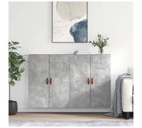 Wall Mounted Cabinet Concrete Grey 69.5x34x90 cm Engineered Wood 2 Door Slim-2pc