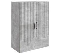Wall-Mounted Cabinet Concrete Grey Engineered Wood 66x34.5x90 cm. Metal Handles