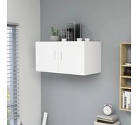 vidaXL Wall Mounted Cabinet White Engineered Wood Floating Cabinet Wall Shelf