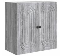 Wall-Mounted Cabinet Grey Sonoma 59x31x60cm Engineered Wood Vintage 2doors1shelf