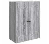 Wall-Mounted Cabinet Grey Sonoma 66x34.5x90cm Engineered Wood Vintage Storage XL