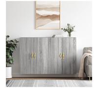 Wall-Mounted Cabinet Grey Sonoma 69.5x34x90cm Engineered Wood 2-Door Storage Box
