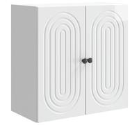 Wall-Mounted Cabinet High Gloss White 59x31x60 cm Engineered Wood Vintage Retro