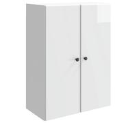 Wall-Mounted Cabinet High Gloss White 66x34.5x90 cm Engineered Wood 2-Door Slim