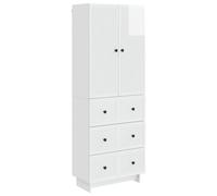 Wall-mounted cabinet set high gloss white engineered wood 66x34.5x90 cm 2pcs inc
