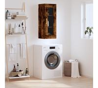 Wall Mounted Cabinet Smoked Oak 34.5x34x90 cm Berkfield Home Brown One Size