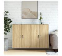 Wall-Mounted Cabinet Sonoma Oak 69.5x34x90cm Engineered Wood 4-Door Storage Unit