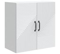 Wall-Mounted Cabinet White 59x31x60cm Engineered Wood Vintage Storage 2Door Slim