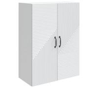 Wall-Mounted Cabinet White 66 x 34.5 x 90 cm Engineered Wood 2-Door Vintage Home