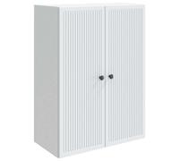 Wall-mounted cabinet White 66x34.5x90cm Engineered Wood Vintage 2-Door Storage.