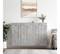 Wall Mounted Cabinets 2pc Concrete Grey 69.5x34x90cm Engineered Wood & Iron Set