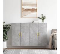 Wall Mounted Cabinets 2pc Concrete Grey Engineered Wood 69.5x34x90cm Storage Set
