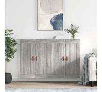Wall mounted cabinets 2pc Grey Sonoma 69.5x34x90cm Engineered Wood/Faux Leather