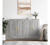 Wall Mounted Cabinets 2pc Grey Sonoma 69.5x34x90cm Engineered Wood Iron Compact