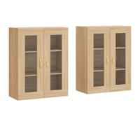 vidaXL Wall Mounted Cabinets Side Cabinet 2 pcs Grey Sonoma Engineered Wood