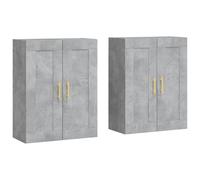 vidaXL Wall Mounted Cabinets Storage Cabinet 2 pcs Smoked Oak Engineered Wood