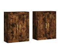 Wall mounted cabinets 2pc Grey Sonoma 69.5x34x90cm Engineered Wood/Faux Leather