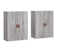 vidaXL Wall Mounted Cabinets 2 Pcs Concrete Grey 69.5X34X90 Cm, Grey