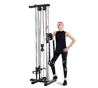 Wall Mounted Cable Crossover - Adjustable Home Gym Equipment - 18 Positions Double Bar Track - Linear Motion Bushing Carriages - Multi-Height Pulley Arms - 250kg Complete Home Workout Solution