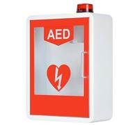 Wall-Mounted Cardiac Defibrillation Alarm Box,Universal AED Defibrillator Storage Cabinet with Light and Alarm System,Double Switch Control First Aid Case,for Home Office Hospital Public Places(B)