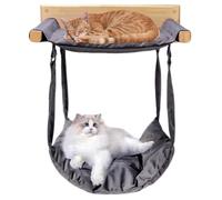 Wall-Mounted Cat Bed Double Layer Space Saving Velvet Lying with | Indoor cat bed for pet cage, living room, next to the , for climbing, resting,