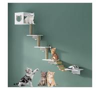 Wall-Mounted Cat Climbing Frame， Stylish Cat Climbing Wall Set, Versatile Shelves, Save Space, Install with Ease(Style4)