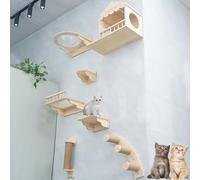 Wall Mounted Cat Climbing Frame with Space Capsule, Cat Nest, for Cat Sleeping Playing Climbing(Style4)
