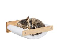 Wall Mounted Cat Hammock Pet Lounger Hanging Bed Wood 17x39.5x32.5cm Cream