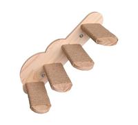 Wall Mounted Cat Ladder - Pet Climbing Steps, Kitten Shelf stage, Indoor Perches | Sturdy Wood Construction, Space Saving Decorative Setup, Living Room Dorm Home Use, Natural Wood Aesthetic